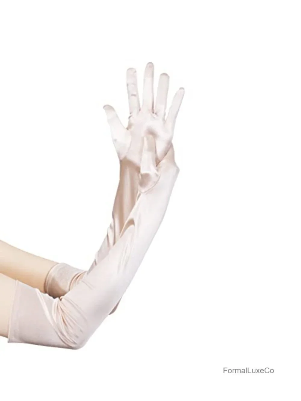 Women Satin Elbow Length Gloves 22 Inch Long Opera